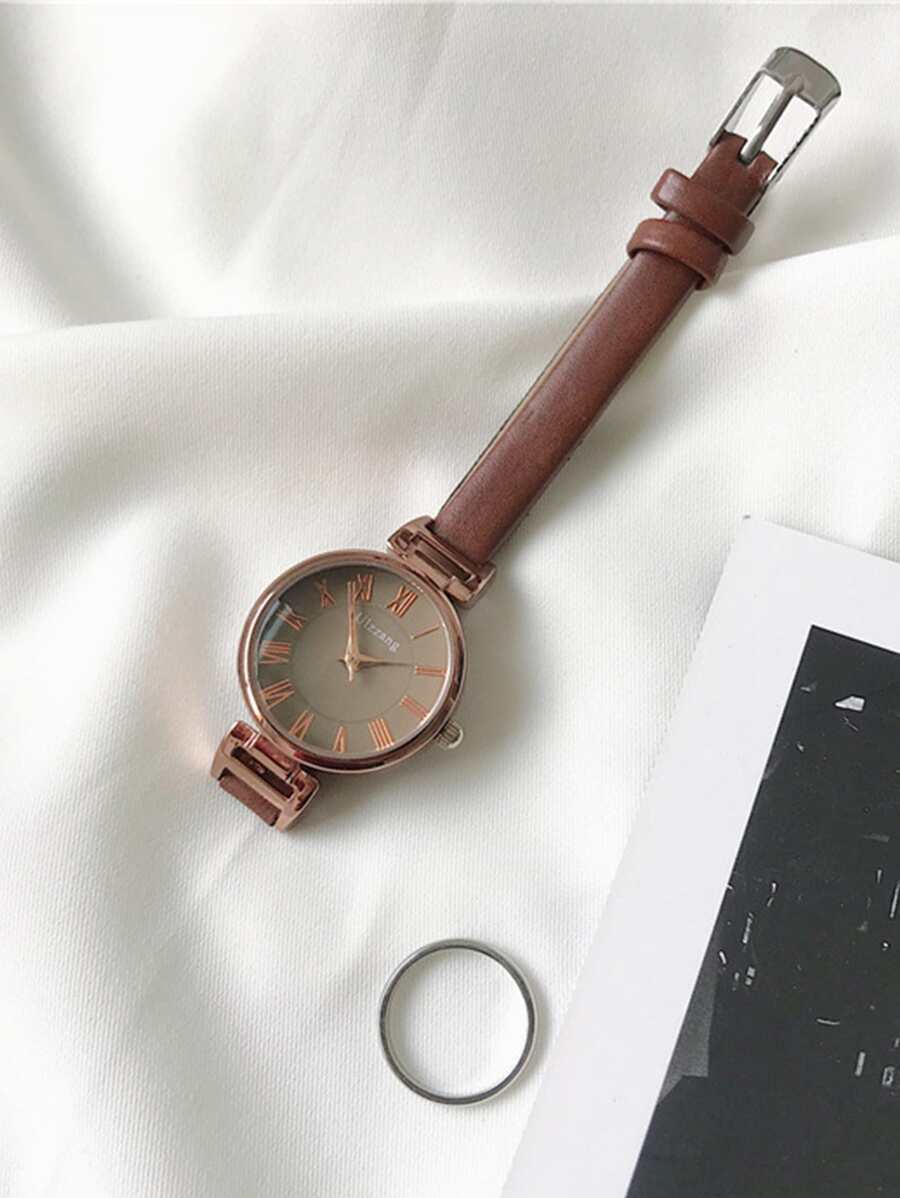 时尚百搭小表盘石英表，配细表带 - 玫瑰金 - 查看 1