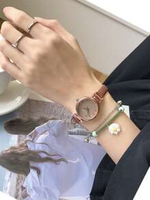 时尚百搭小表盘石英表，配细表带 - 玫瑰金 - 查看 3