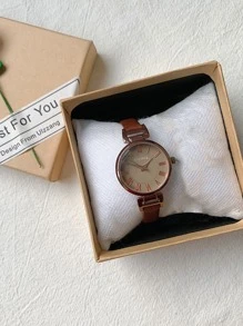 时尚百搭小表盘石英表，配细表带 - 玫瑰金 - 查看 4