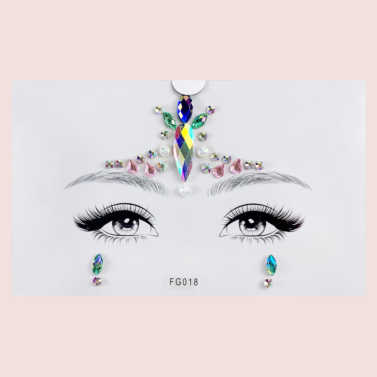 

1sheet Water-drop Rhinestone Eye Tattoo Sticker, Multicolor