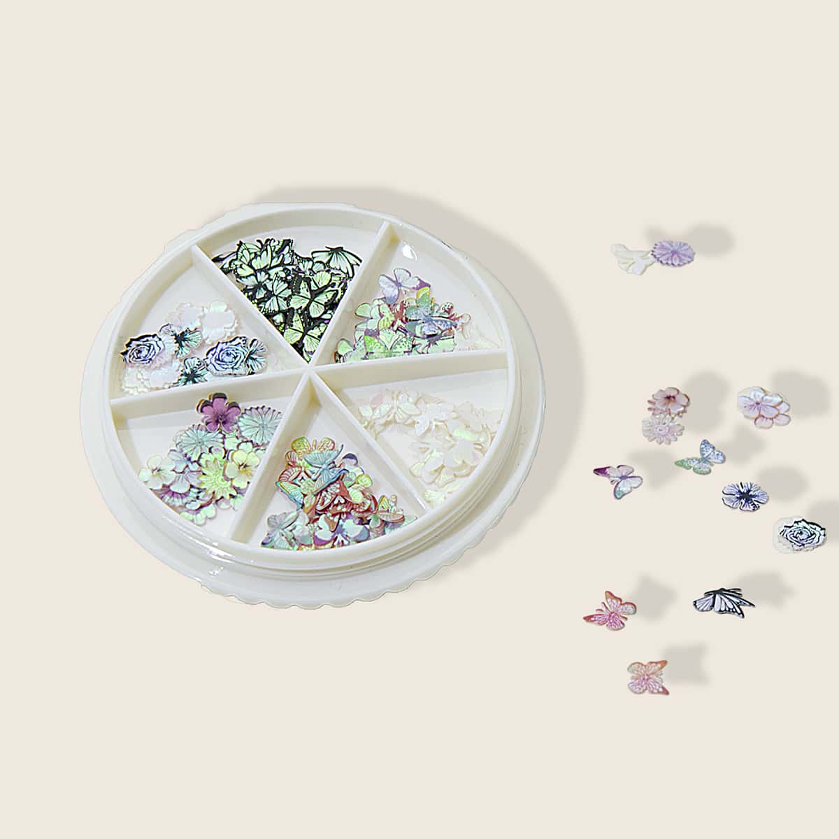 

1box Butterfly Shaped Nail Art Decoration, Multicolor