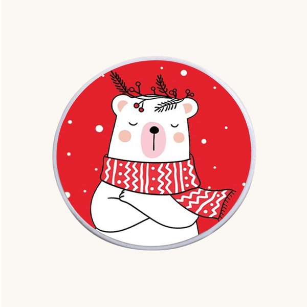 

Christmas Bear Pattern Pop-Out Phone Grip, Red