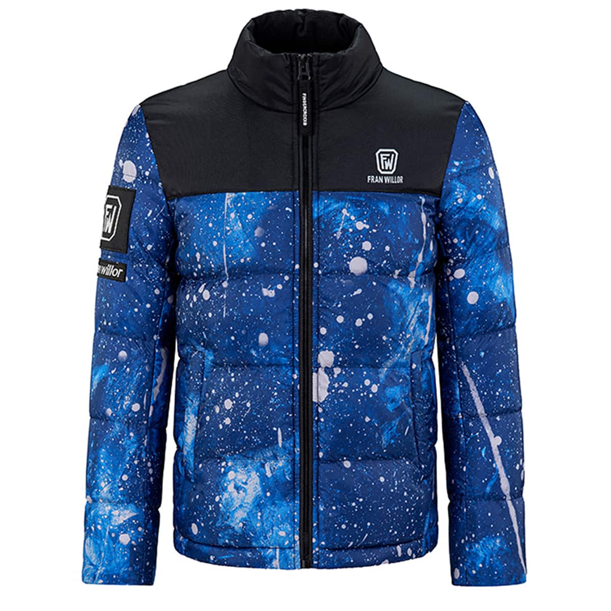 

Guys Letter Graphic Spliced Puffer Jacket, Multicolor