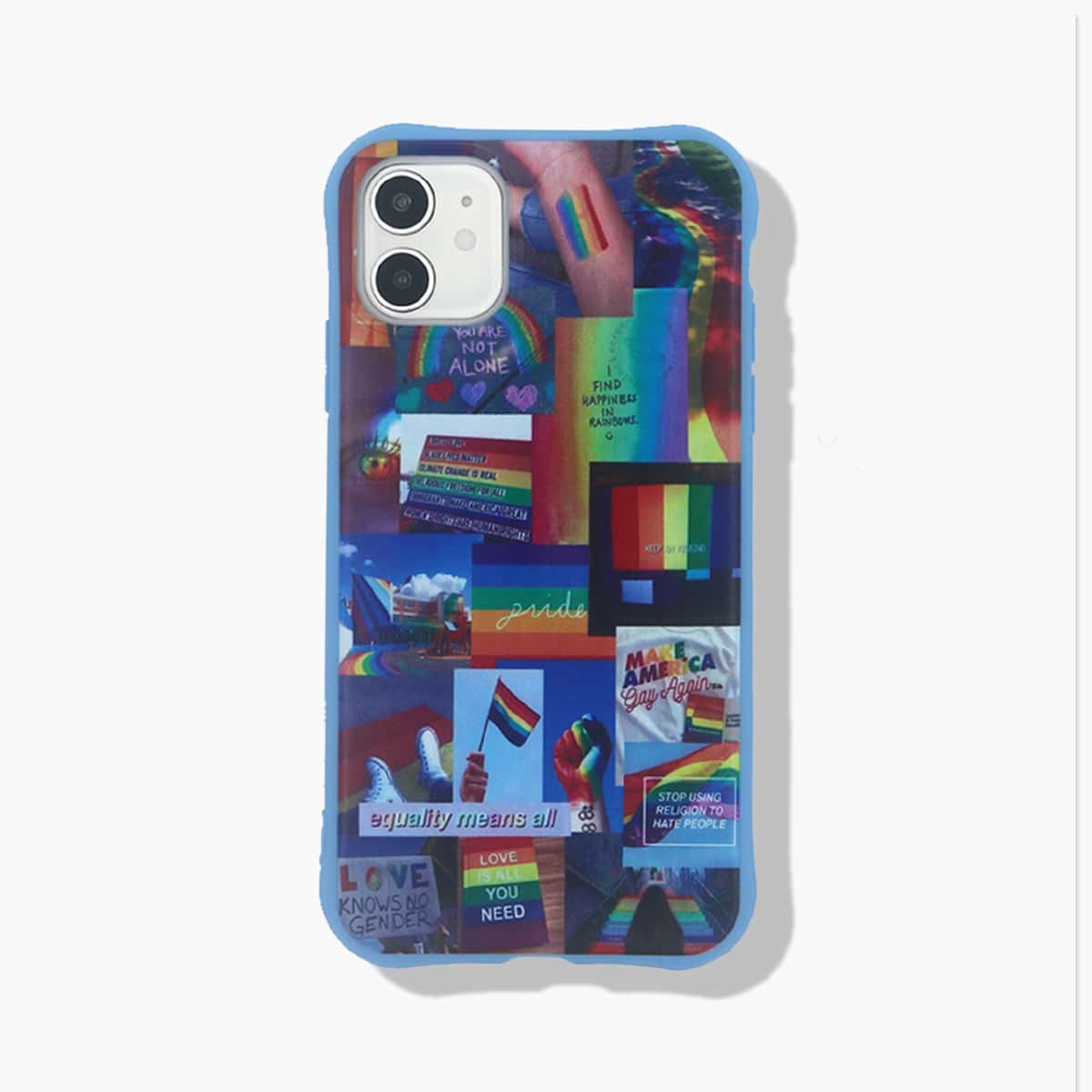 

Rainbow & Letter Graphic iPhone Case, Multicolor