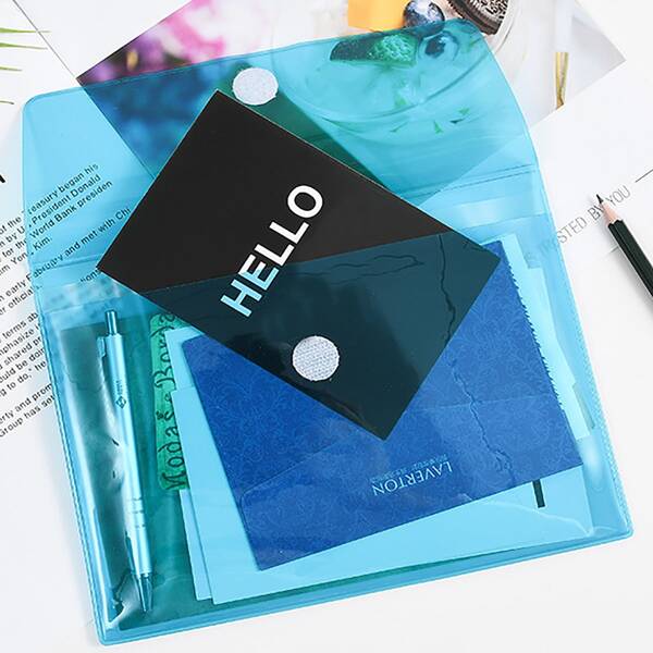 

1pc Clear A5 File Pocket, Blue
