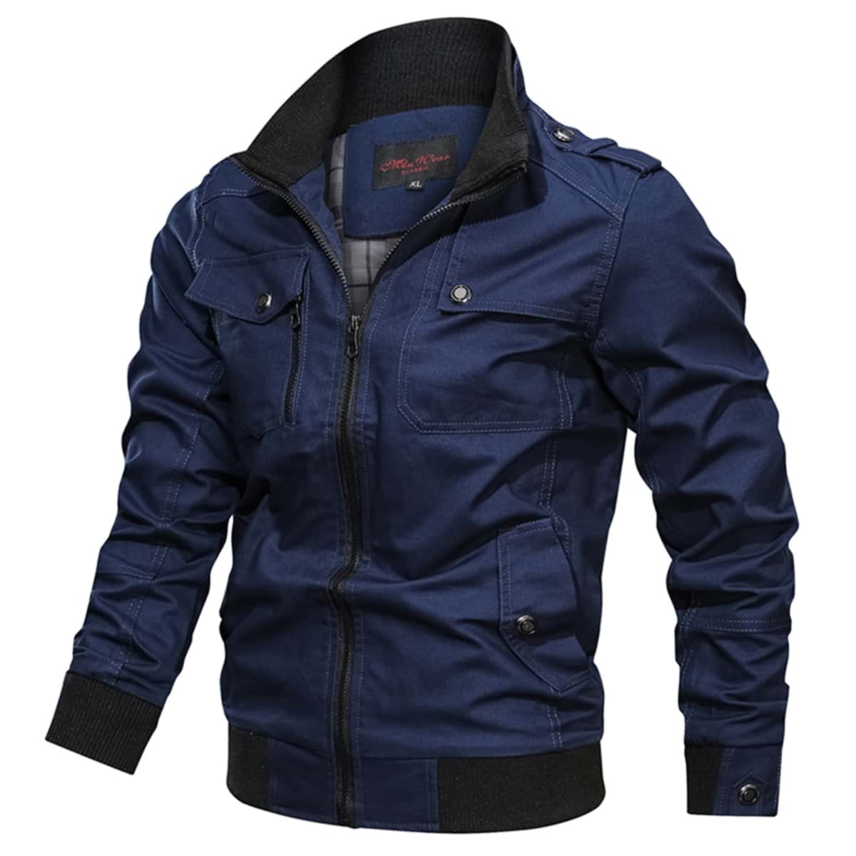 

Guys Flap Pocket Zip Detail Jacket, Blue