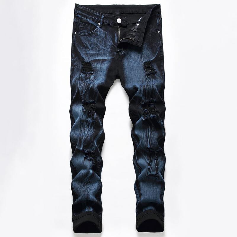 

Guys Distressed Skinny Jeans, Dark wash