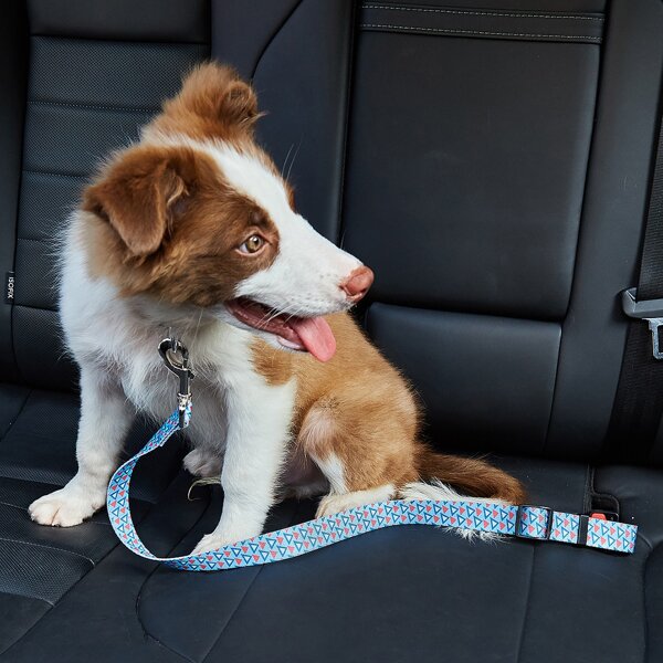 

1pc Geometric Print Car Safety Dog Belt, Multicolor