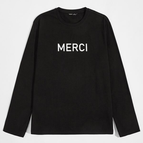 

Men Letter Graphic Tee, Black