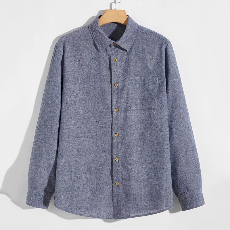 

Men Patch Pocket Shirt, Dusty blue