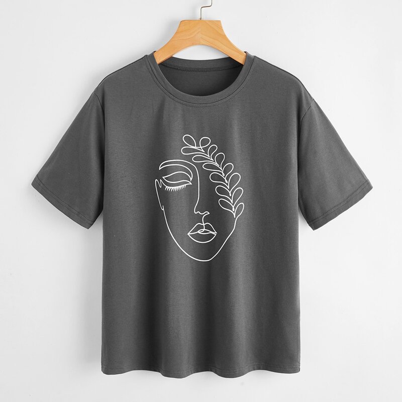 

Figure Graphic Tee, Grey