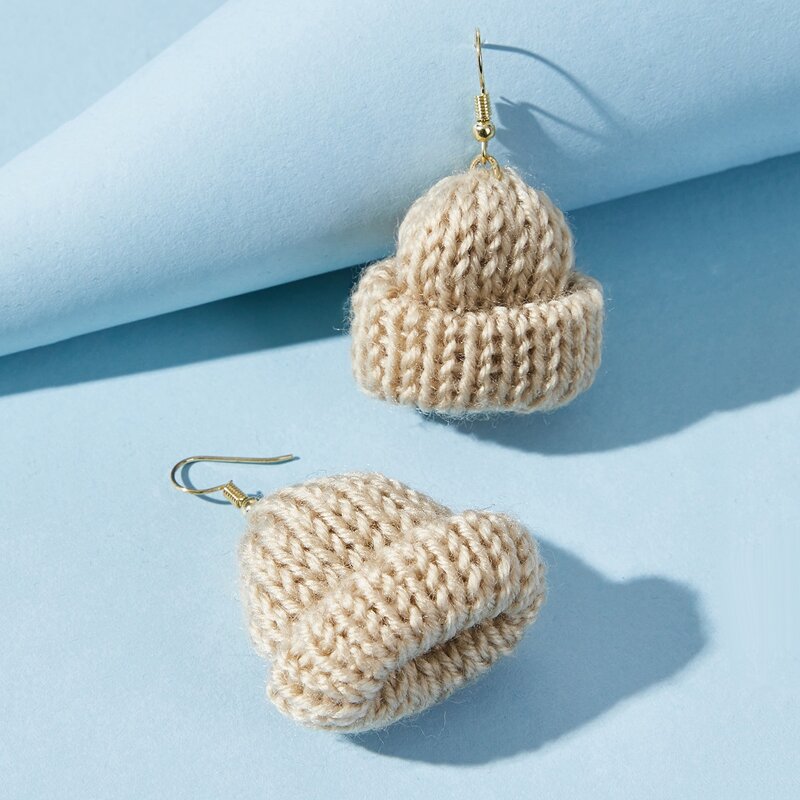 

Hat Drop Earrings, Light grey
