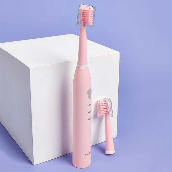 

1pc Electric Toothbrush & 2pcs Brush Head, Pink