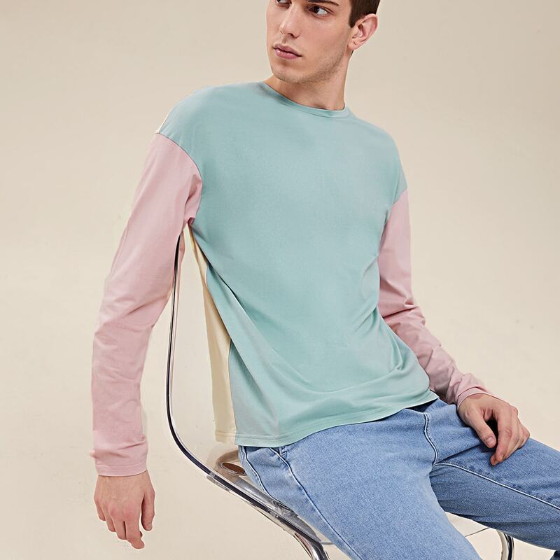 

Men Colorblock Drop Shoulder Tee, Multicolor