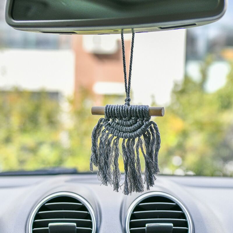 

2pcs Mini Macrame Wall Hanging, Grey