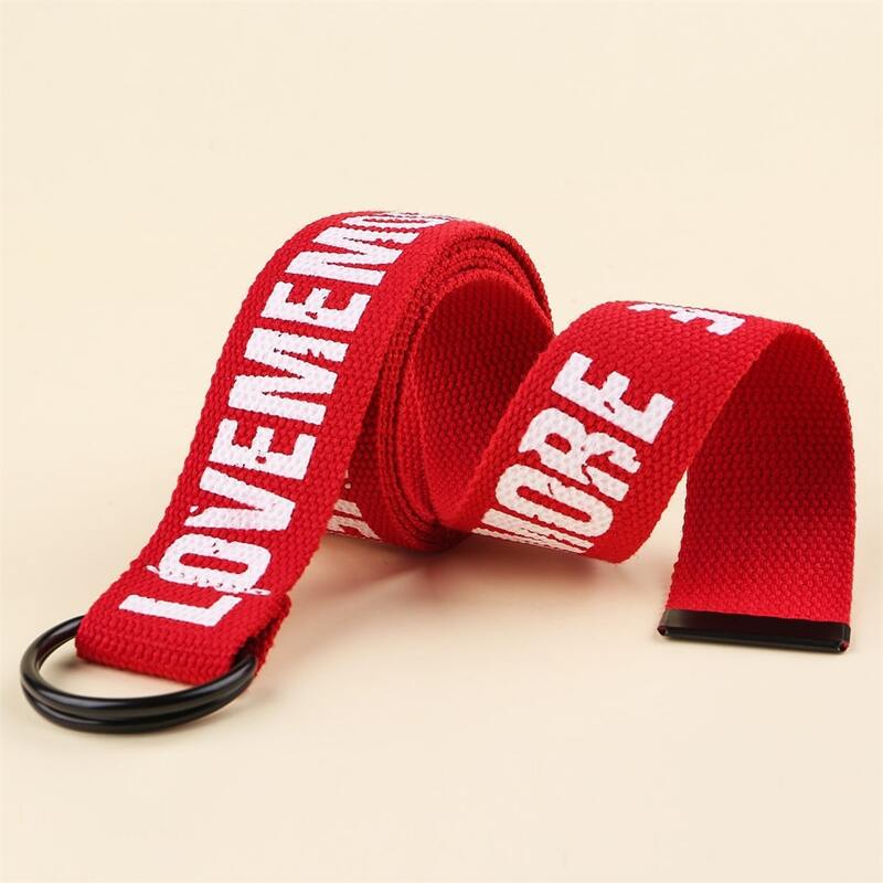 

Letter Print Tape Belt, Red