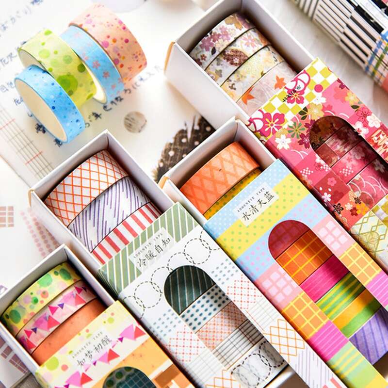 

10rolls Random Pattern DIY Tape, Multicolor