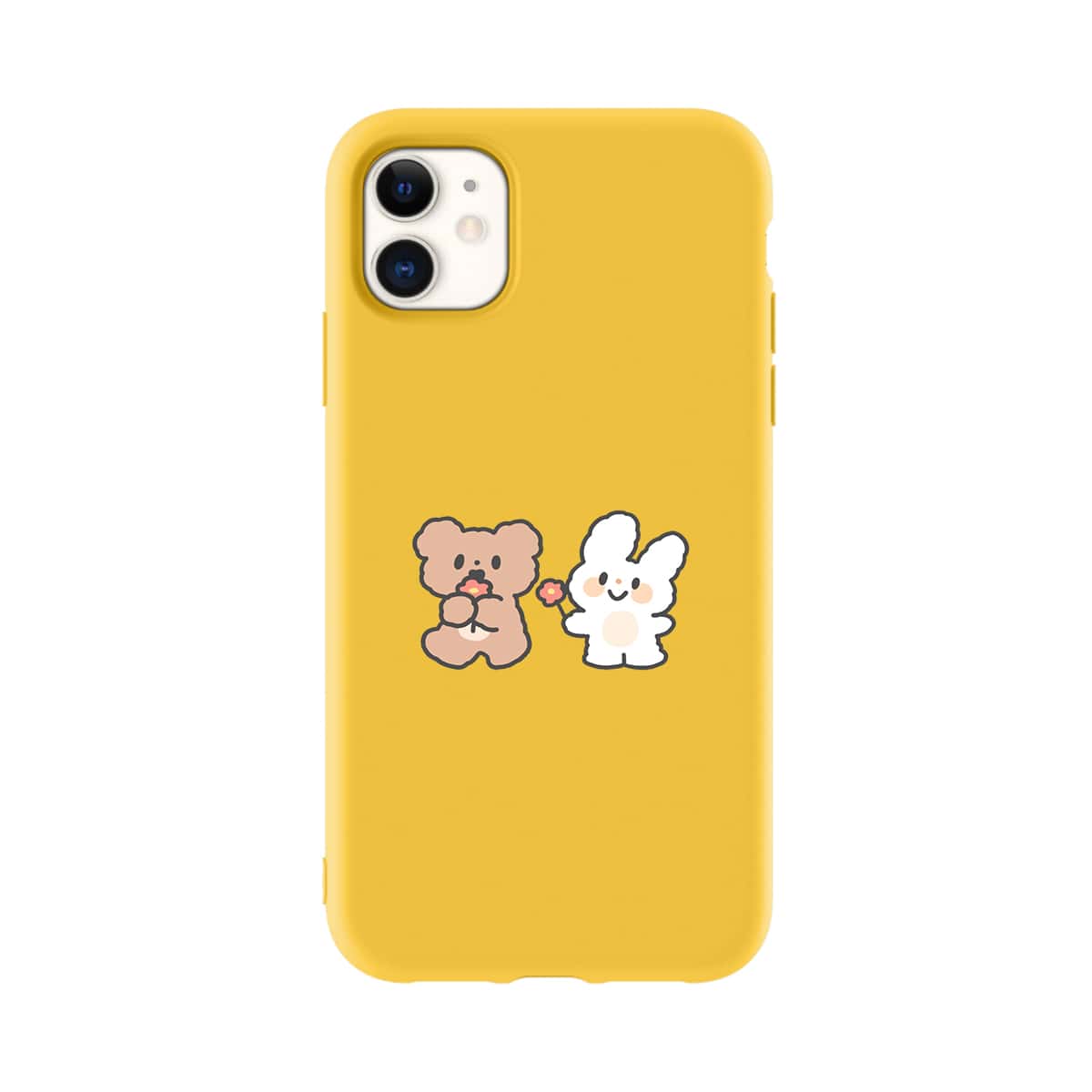 

Cute Rabbit & Bear iPhone Case, Yellow