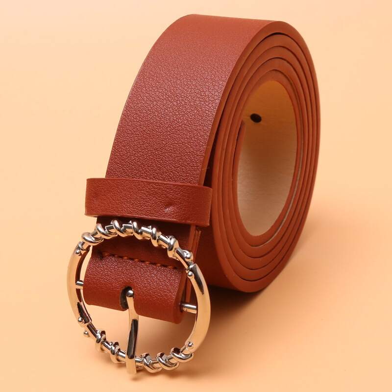 

Ring Buckle Belt, Coral orange