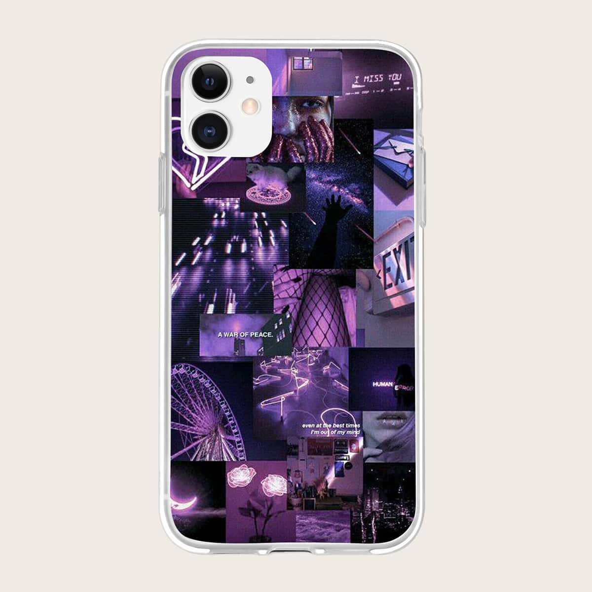 

Mix Pattern iPhone Case, Purple