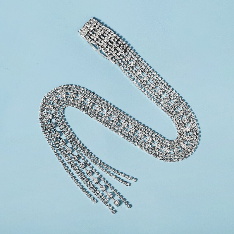 

Rhinestone Tassel Hair Accessory, Silver