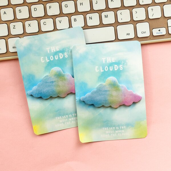 

1pack Cloud Shaped Sticky Note, Multicolor