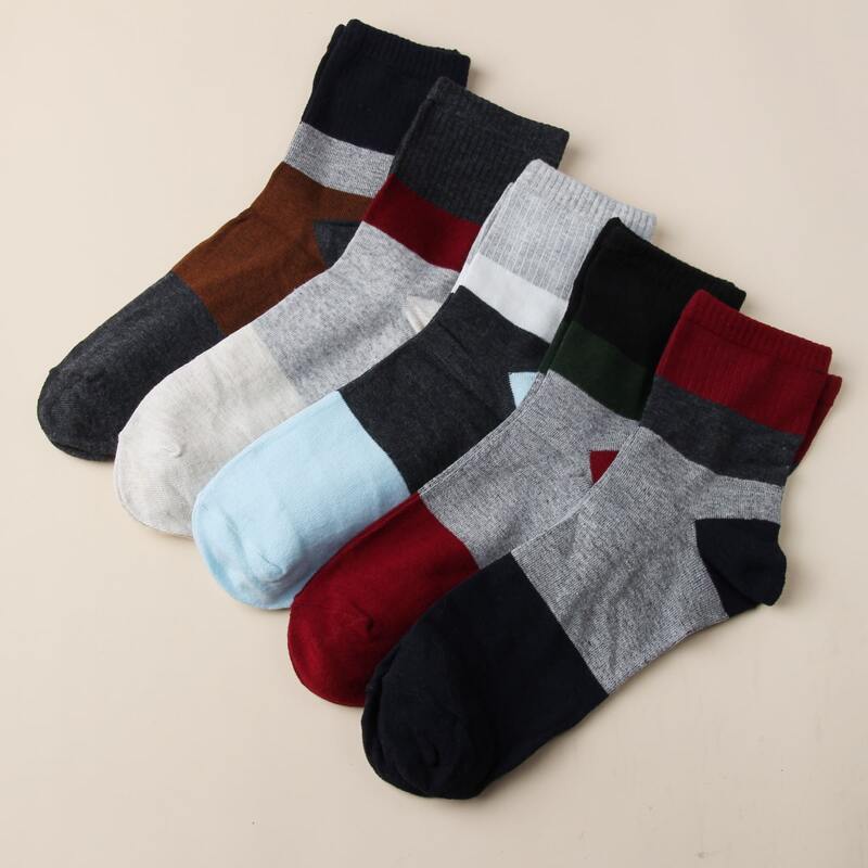 

Guys 5pairs Colorblock Crew Socks, Multicolor