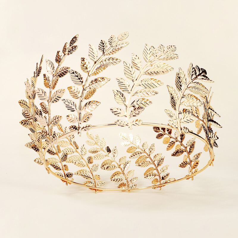 

Leaf Design Crown Hair Accessory, Gold