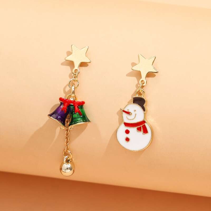 

Christmas Snowman Drop Earrings, Multicolor