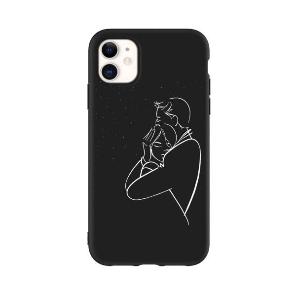 

Чехол для iPhone с принтом пар, Чёрный