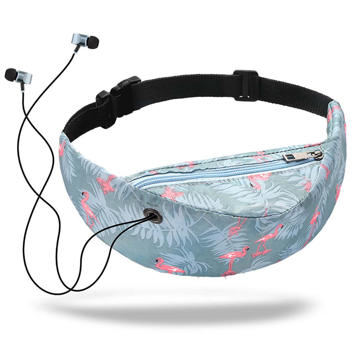

Flamingo Fanny Pack With Headphone Plug, Multicolor