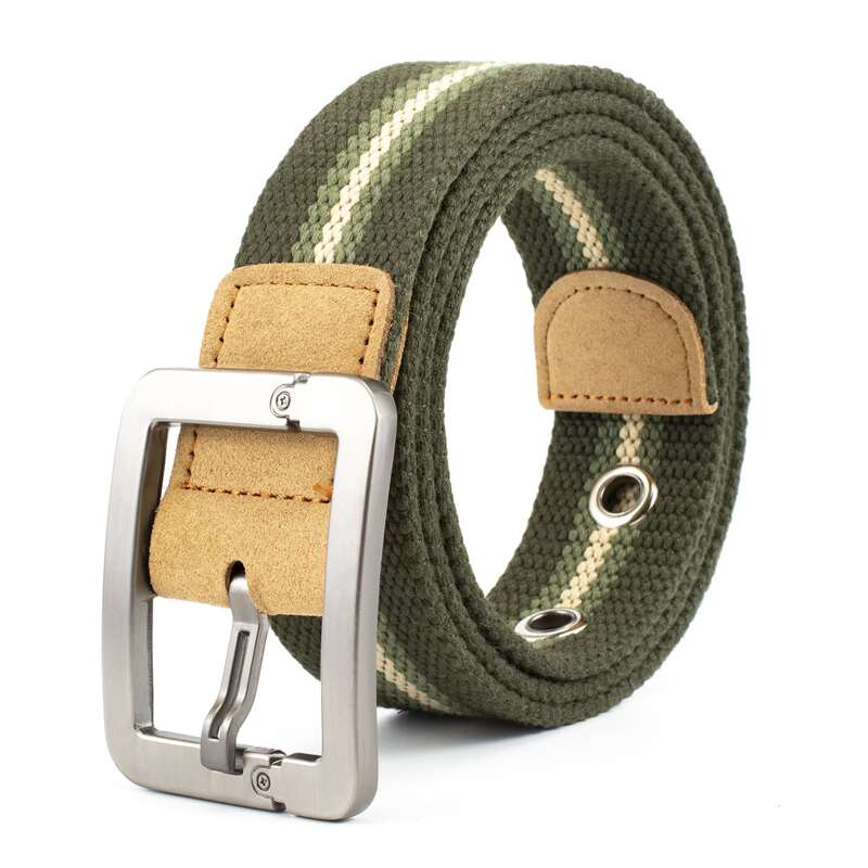 

Guys Metal Buckle Tape Belt, Army green