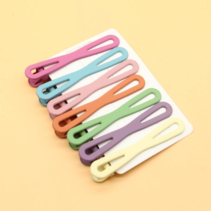 

7pcs Solid Hair Clip, Multicolor