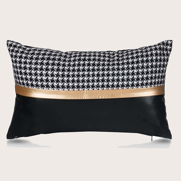 

Houndstooth Pattern Lumbar Pillow Cover Without Filler, Multicolor