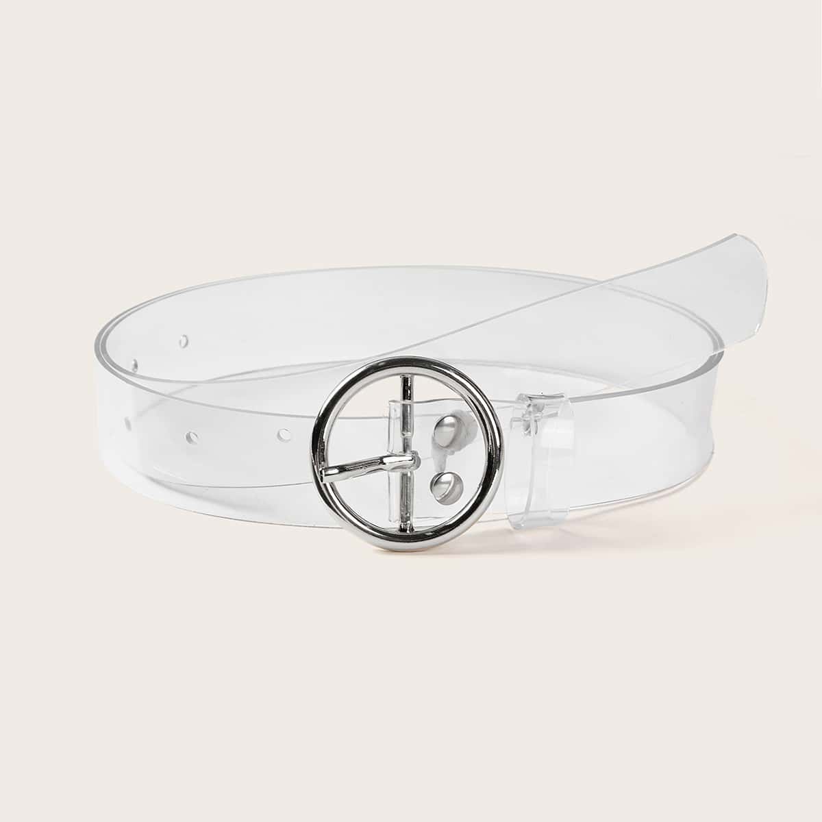 

Heart Buckle Transparent Belt, Clear