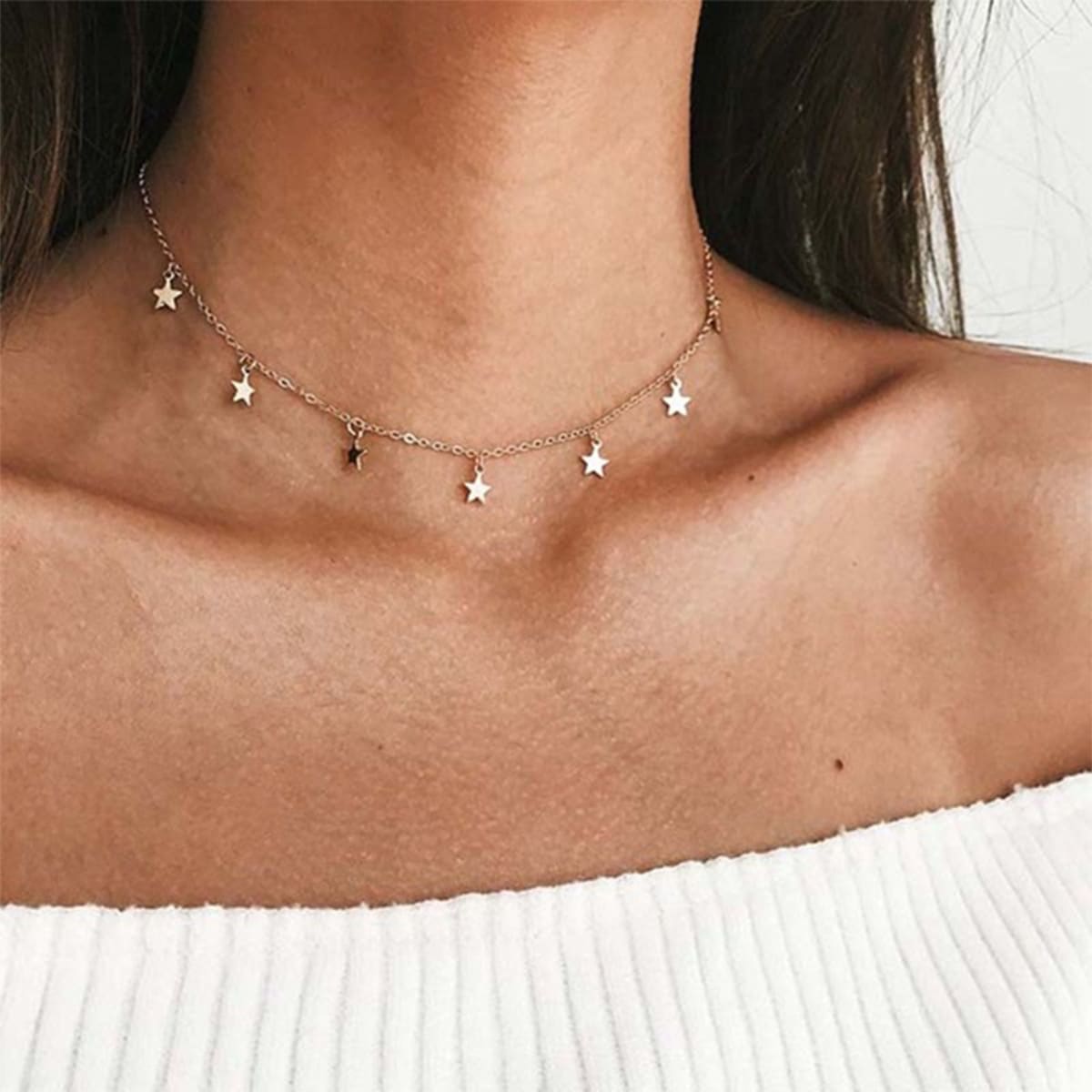 

Star Chain Choker, Gold