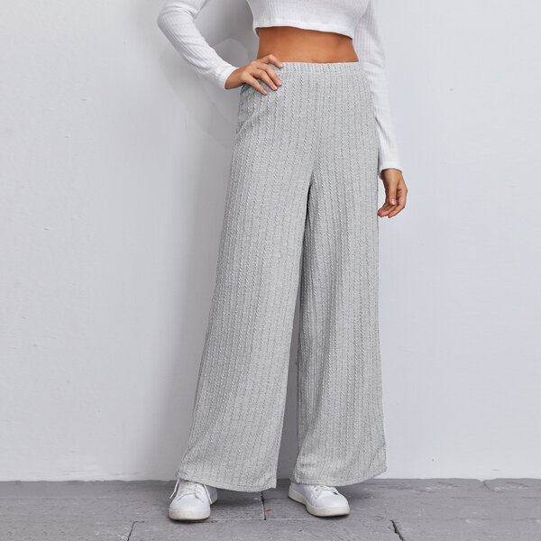 

Solid Wide Leg Pants, Light grey