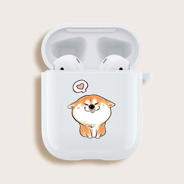 

Чехол для Airpods с узором собаки, Белый
