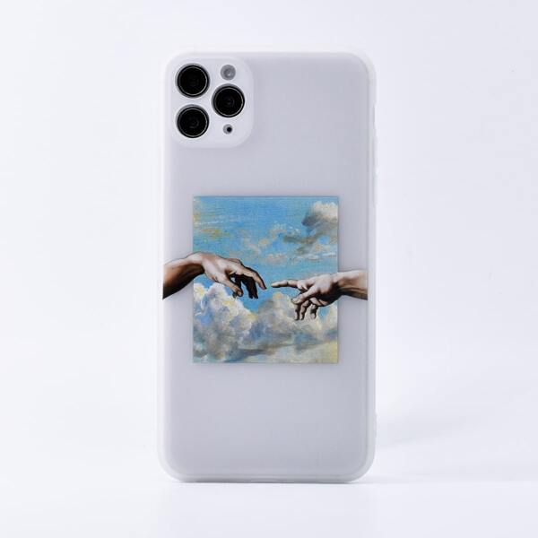 

Чехол для iPhone с узором руки, Прозрачный