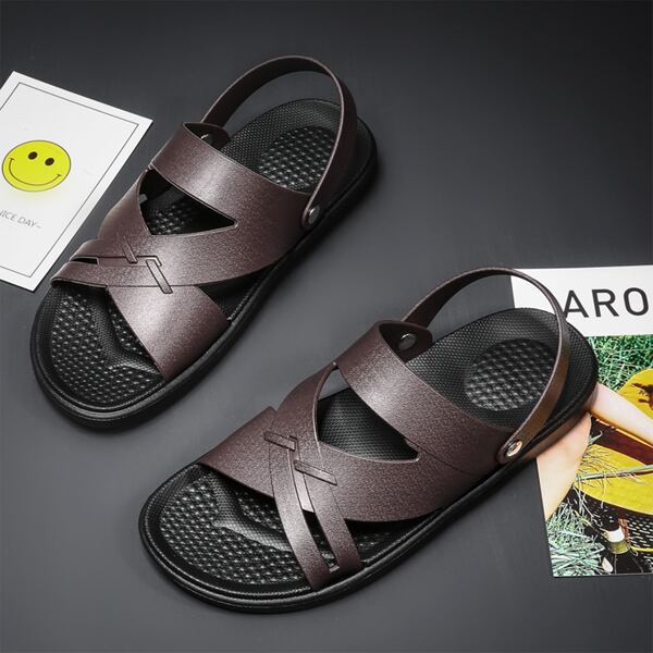 

Men Cut-out Slingback Sandals, Brown