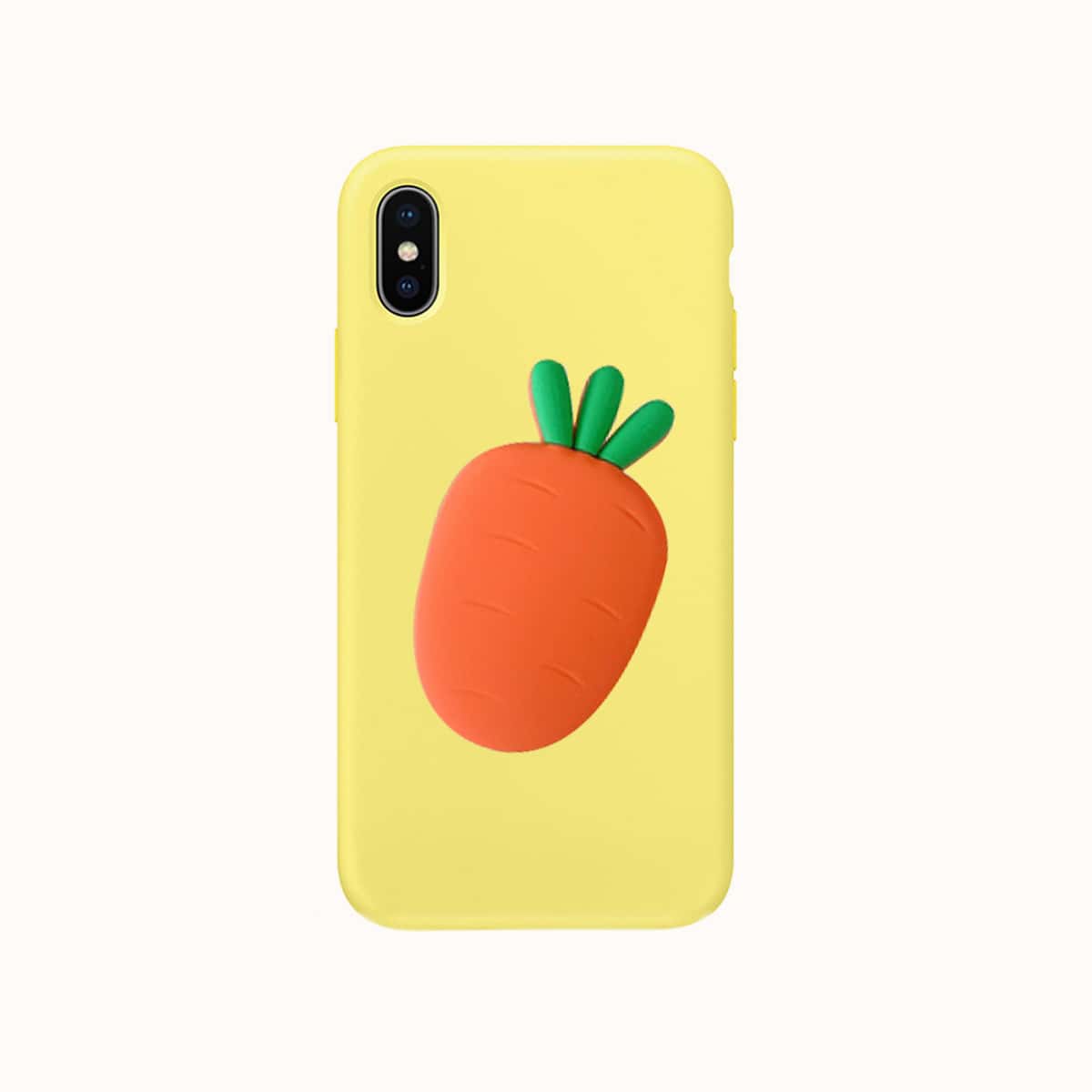 

1pc Phone Case With Carrot Shaped Pop-Out Phone Grip, Multicolor