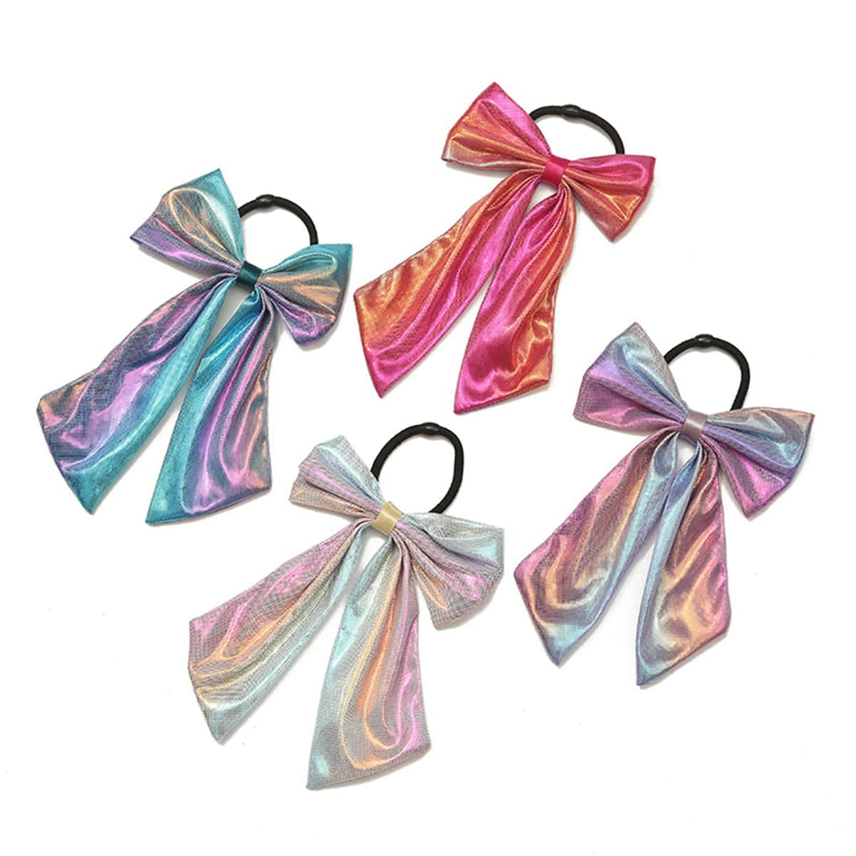 

1pc Random Holographic Bow Hair Tie, Multicolor