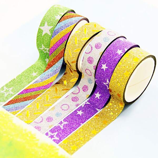 

10rolls Mixed Pattern Random Decorative Tape, Multicolor