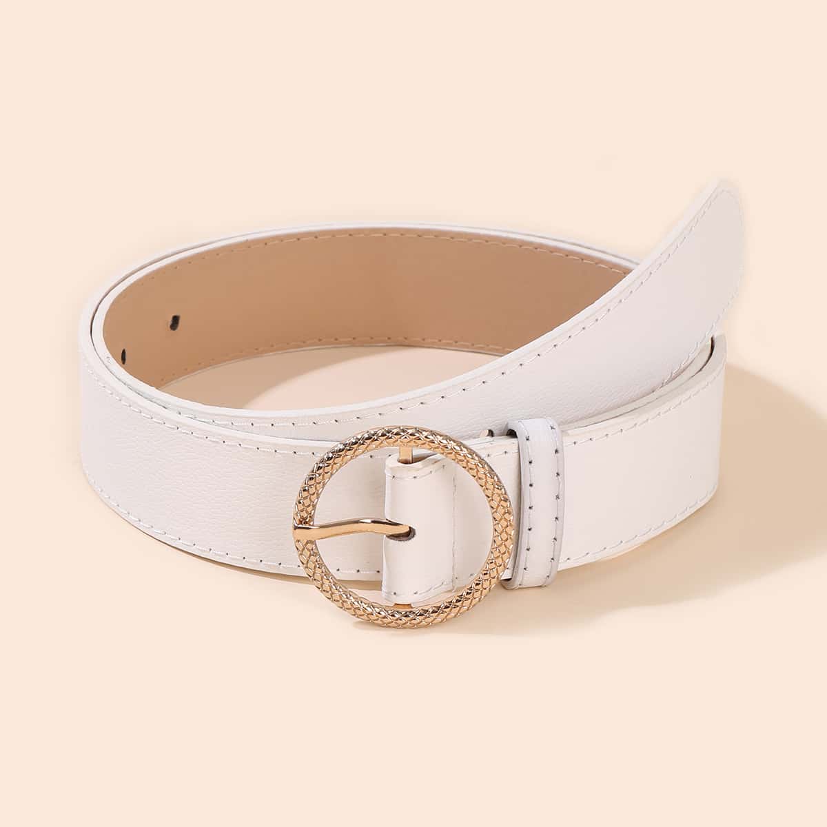 

Ring Buckle Belt, White