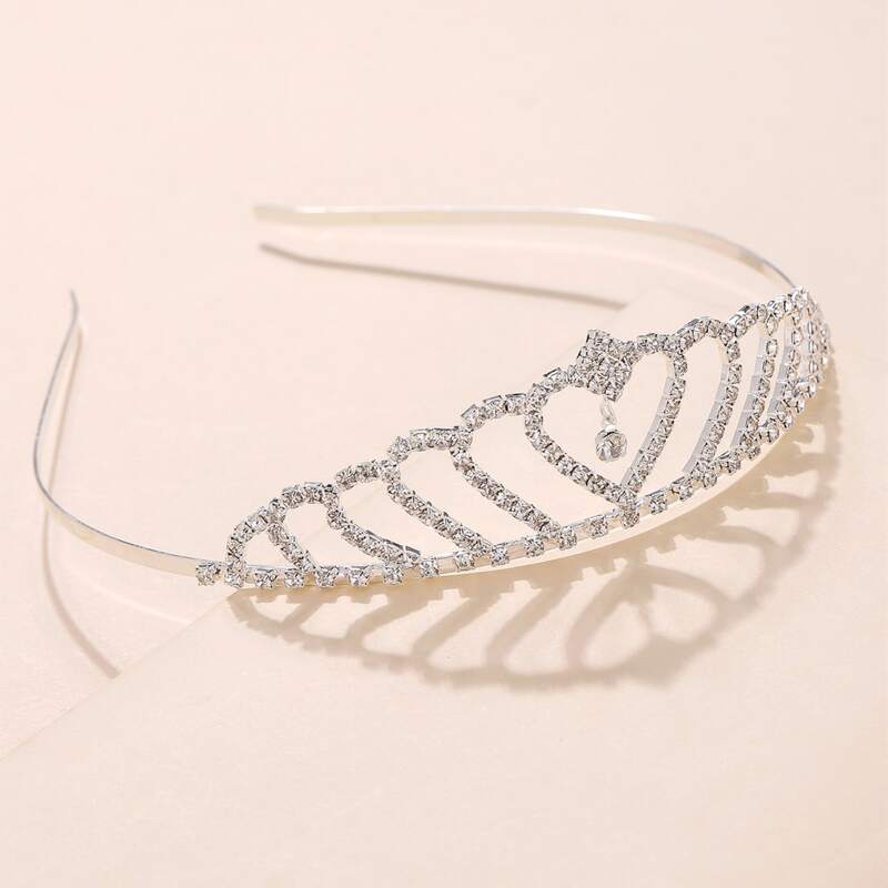 

Rhinestone Crown Tiara, Silver