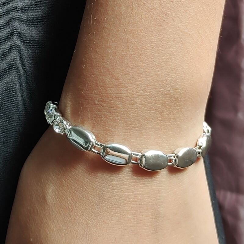 

Rhinestone Chain Bracelet, Silver