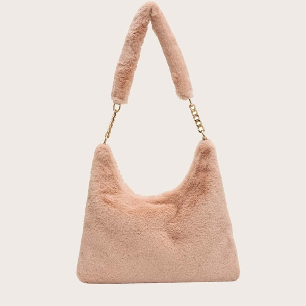 

Minimalist Fluffy Baguette Bag, Brown
