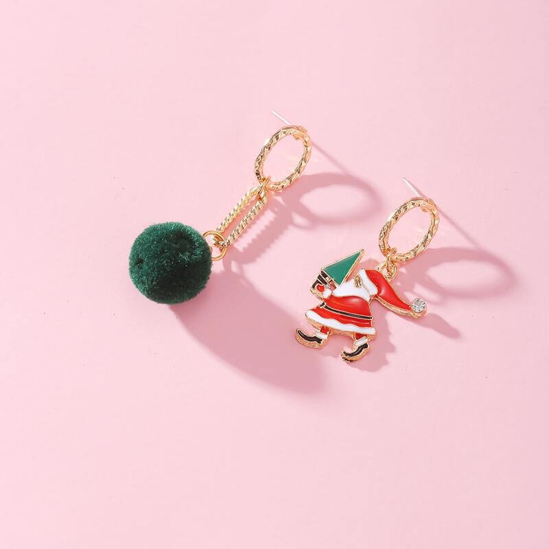 

Christmas Santa Claus Drop Earrings, Multicolor
