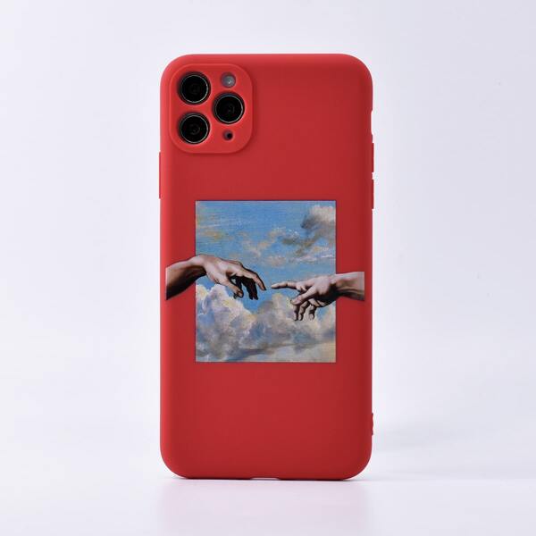 

Hands Pattern iPhone Case, Red