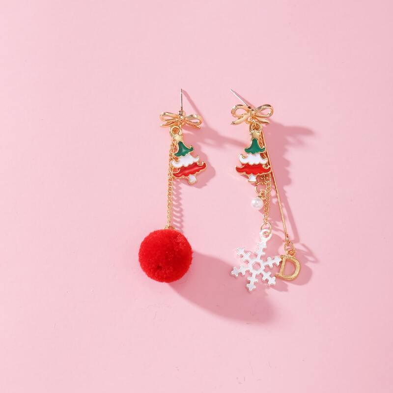 

Christmas Tree Drop Earrings, Multicolor